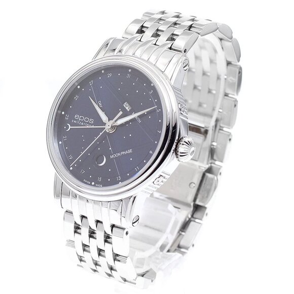 EPOS Emotion Night Sky 3391 Moon phase Navy Dial Automatic Men's Watch_894219
